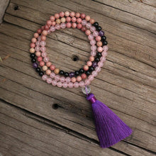 Load image into Gallery viewer, Handmade Natural Amethyst, and Rose Quartz Mala
