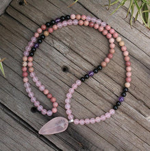 Load image into Gallery viewer, Handmade Natural Amethyst, and Rose Quartz Mala
