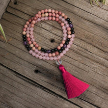 Load image into Gallery viewer, Handmade Natural Amethyst, and Rose Quartz Mala
