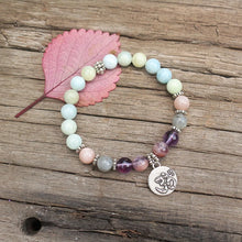 Load image into Gallery viewer, Handmade Dream Aquamarine, Sunstone, Labradorite, and Amethyst Bracelet
