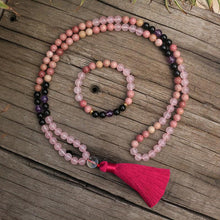 Load image into Gallery viewer, Handmade Natural Amethyst, and Rose Quartz Mala
