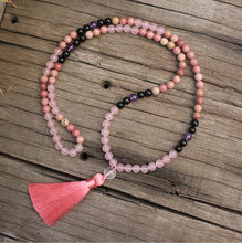 Load image into Gallery viewer, Handmade Natural Amethyst, and Rose Quartz Mala
