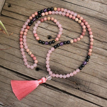 Load image into Gallery viewer, Handmade Natural Amethyst, and Rose Quartz Mala
