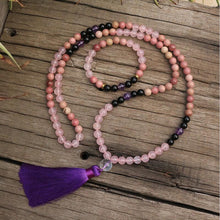 Load image into Gallery viewer, Handmade Natural Amethyst, and Rose Quartz Mala
