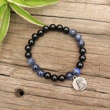 Load image into Gallery viewer, Handmade Black Onyx and Sodalite Bracelet
