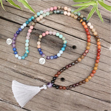 Load image into Gallery viewer, Handmade Mala with 28 Natural Stones
