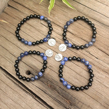 Load image into Gallery viewer, Handmade Black Onyx and Sodalite Bracelet
