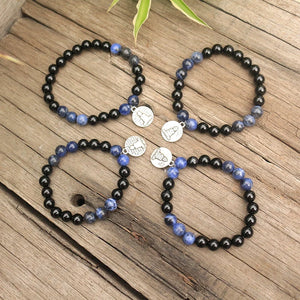 Handmade Black Onyx and Sodalite Bracelet