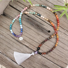 Load image into Gallery viewer, Handmade Mala with 28 Natural Stones
