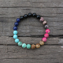 Load image into Gallery viewer, Handmade Rhodochrosite, Lapis, Onyx, and Blue Turquoise Mala
