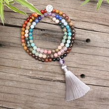 Load image into Gallery viewer, Handmade Mala with 28 Natural Stones
