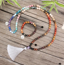 Load image into Gallery viewer, Handmade Mala with 28 Natural Stones
