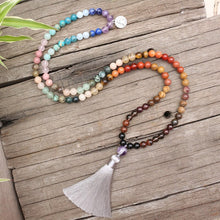 Load image into Gallery viewer, Handmade Mala with 28 Natural Stones
