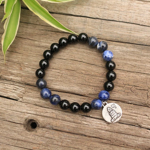 Handmade Black Onyx and Sodalite Bracelet