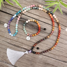 Load image into Gallery viewer, Handmade Mala with 28 Natural Stones
