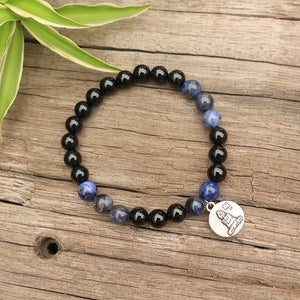 Handmade Black Onyx and Sodalite Bracelet