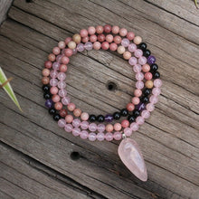 Load image into Gallery viewer, Handmade Natural Amethyst, and Rose Quartz Mala
