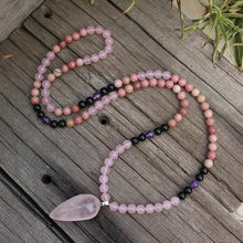 Load image into Gallery viewer, Handmade Natural Amethyst, and Rose Quartz Mala
