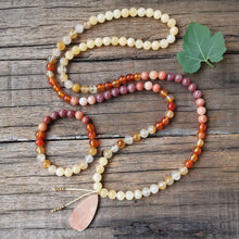 Load image into Gallery viewer, Fire Quartz, Jasper Stone, and Aventurine Mala
