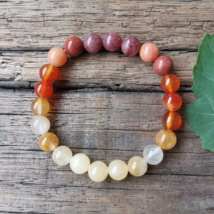 Fire Quartz, Jasper Stone, and Aventurine Mala