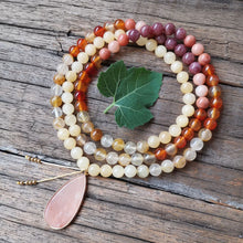 Load image into Gallery viewer, Fire Quartz, Jasper Stone, and Aventurine Mala
