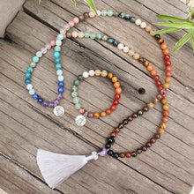 Load image into Gallery viewer, Handmade Mala with 28 Natural Stones
